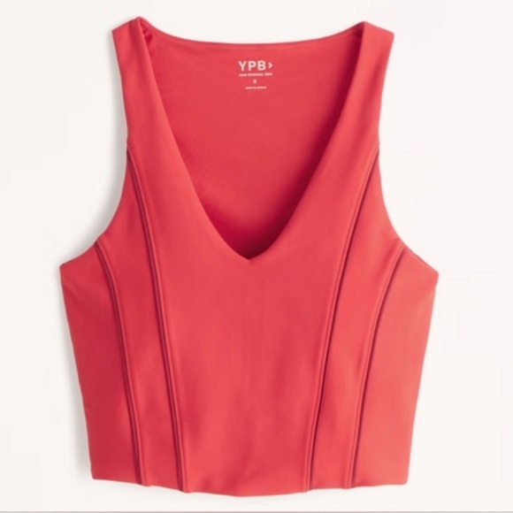 Abercrombie YPB Corset Slim V-Neck Tank Size XS Red - Picture 2 of 5